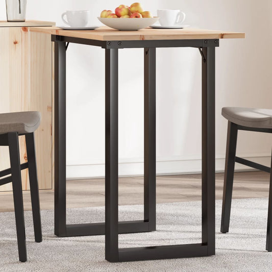 Tavolo da Pranzo Telaio a O 80x50x75,5 cm Legno Pino e Acciaio