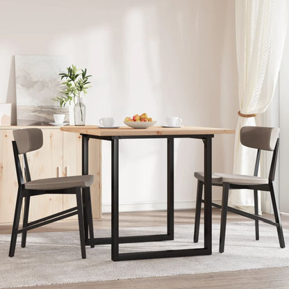 Tavolo da Pranzo Telaio a O 80x80x75,5 cm Legno Pino e Acciaio