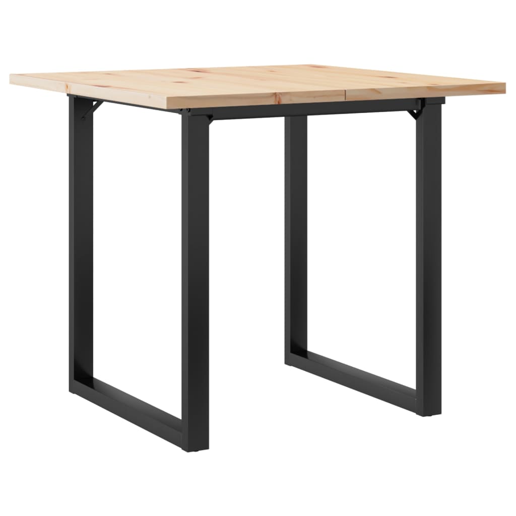 Tavolo da Pranzo Telaio a O 80x80x75,5 cm Legno Pino e Acciaio | homemem39