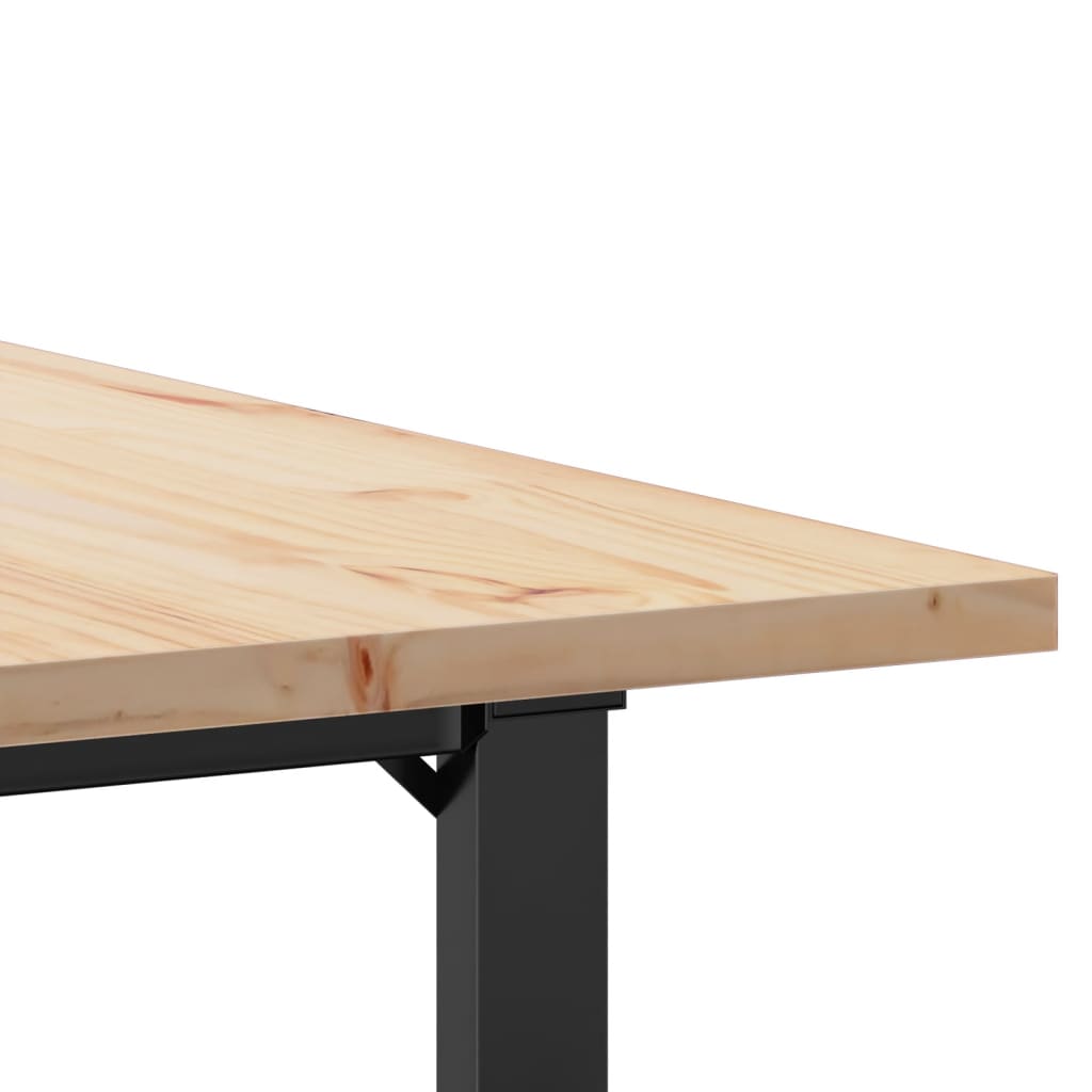 Tavolo da Pranzo Telaio a O 80x80x75,5 cm Legno Pino e Acciaio | homemem39