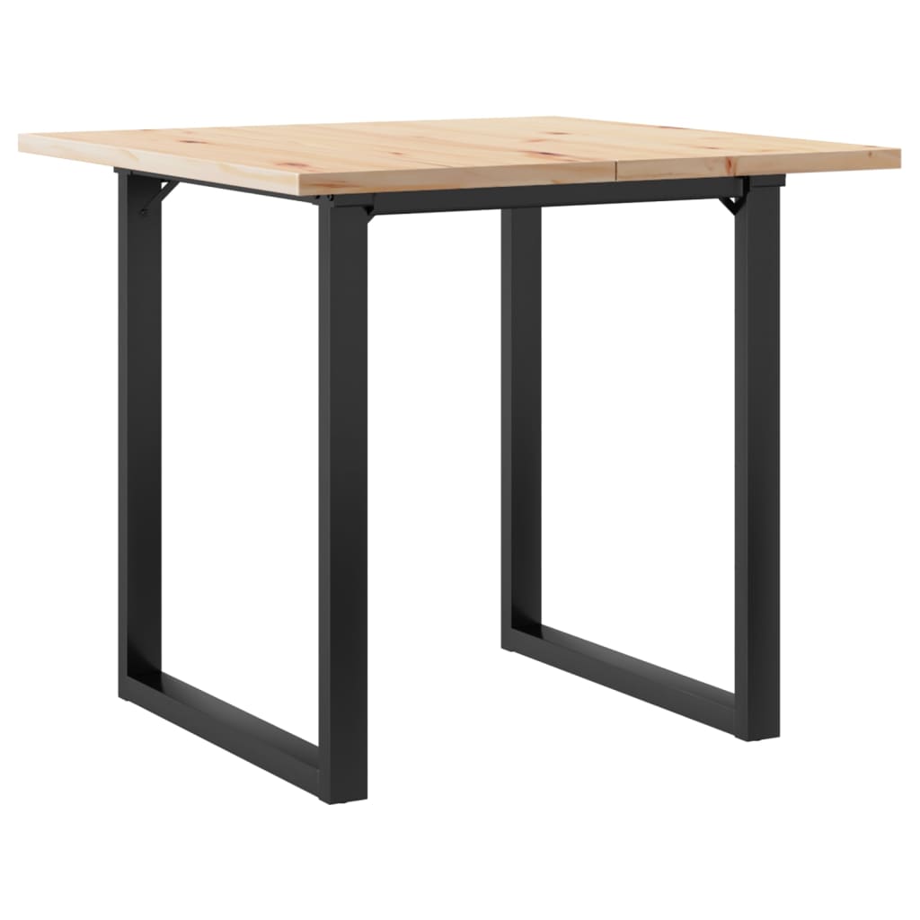 Tavolo da Pranzo Telaio a O 90x90x75,5 cm Legno Pino e Acciaio | homemem39