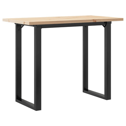 Tavolo da Pranzo Telaio a O 100x50x75,5 cm Legno Pino e Acciaio | homemem39