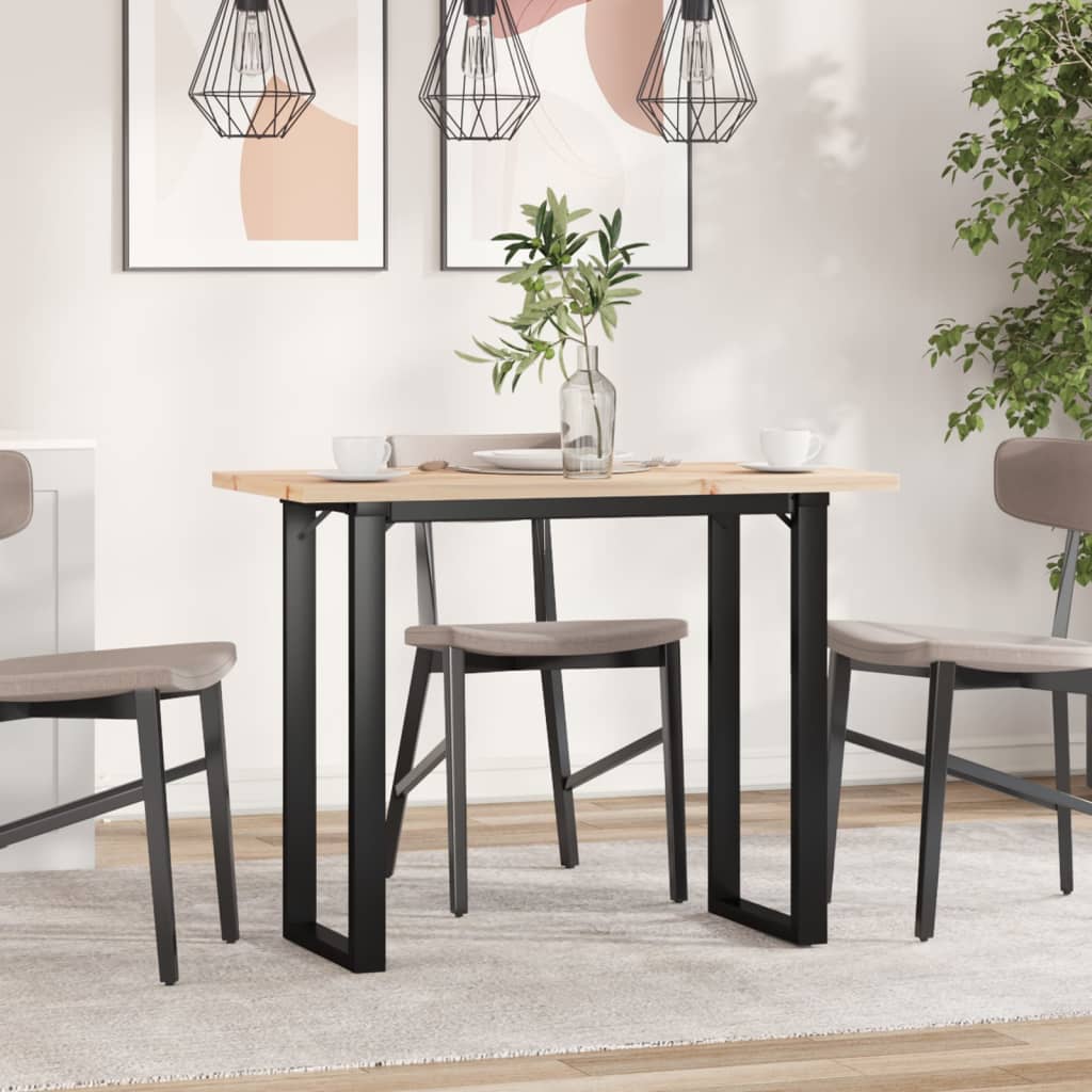 Tavolo da Pranzo Telaio a O 100x50x75,5 cm Legno Pino e Acciaio | homemem39
