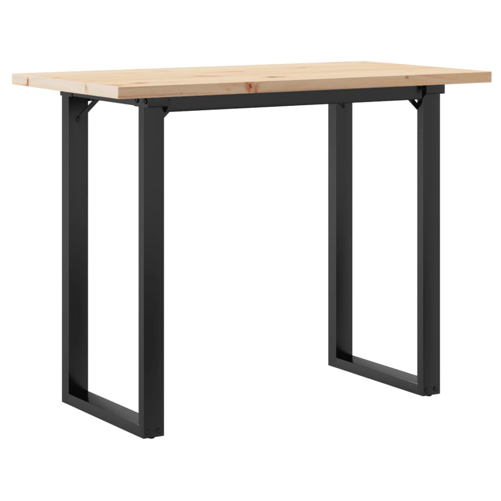 Tavolo da Pranzo Telaio a O 100x50x75,5 cm Legno Pino e Acciaio | homemem39