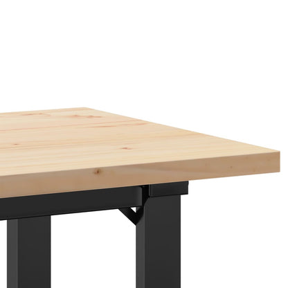 Tavolo da Pranzo Telaio a O 100x50x75,5 cm Legno Pino e Acciaio | homemem39