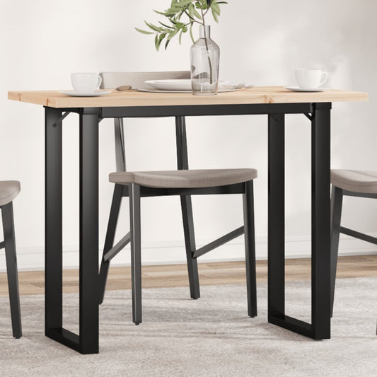 Tavolo da Pranzo Telaio a O 100x50x75,5 cm Legno Pino e Acciaio | homemem39