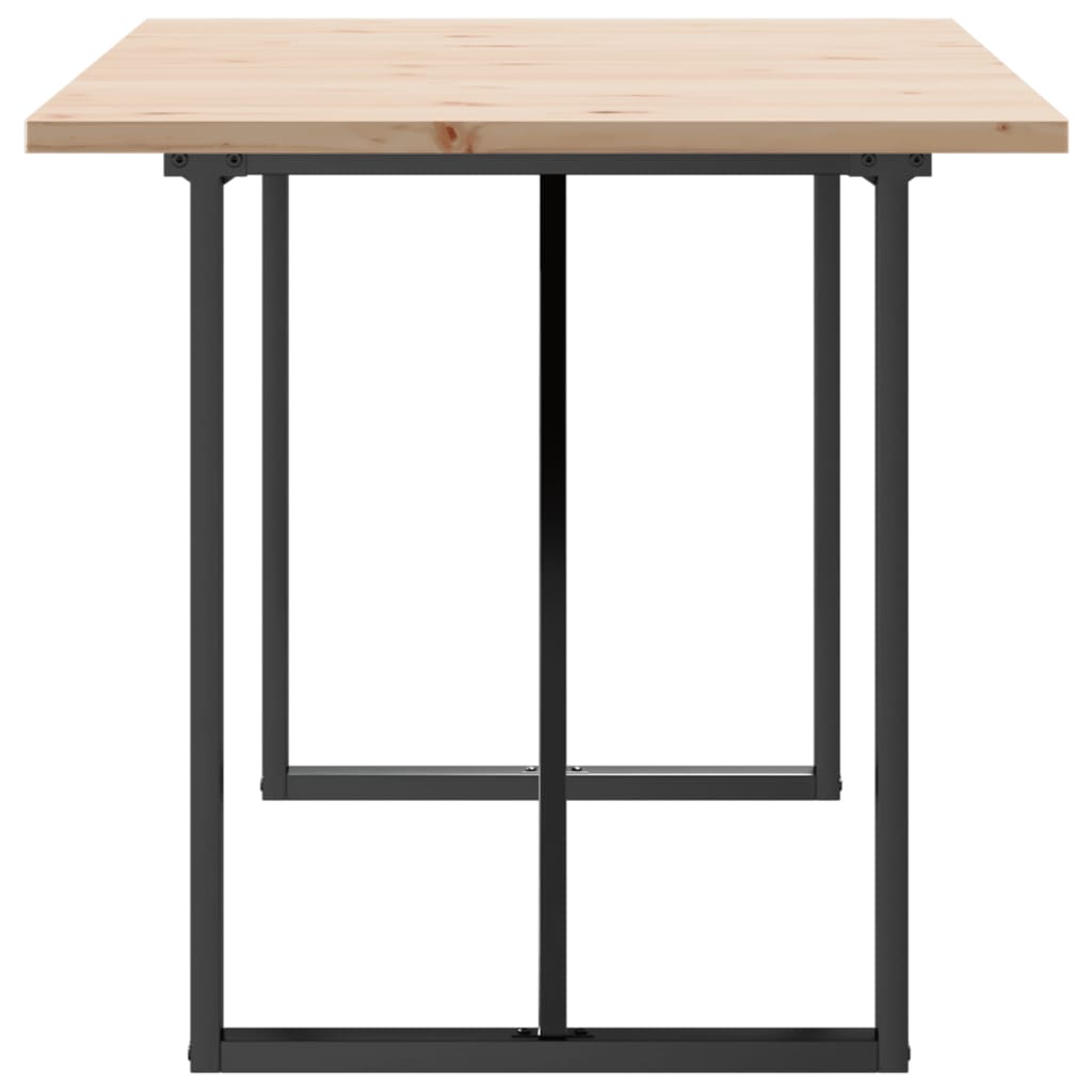 Tavolo da Pranzo Telaio a O 160x80x75,5 cm Legno Pino e Acciaio | homemem39