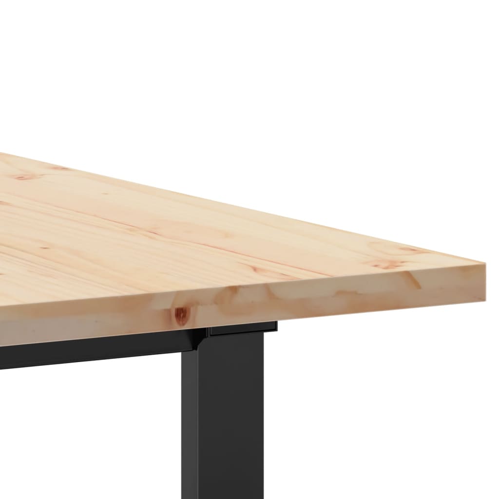 Tavolo da Pranzo Telaio a O 160x80x75,5 cm Legno Pino e Acciaio | homemem39