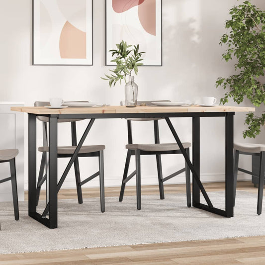 Tavolo da Pranzo Telaio a O 160x80x75,5 cm Legno Pino e Acciaio | homemem39
