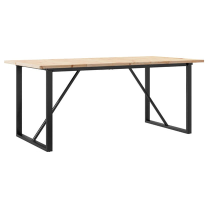 Tavolo da Pranzo Telaio a O 180x90x75,5 cm Legno Pino e Acciaio | homemem39