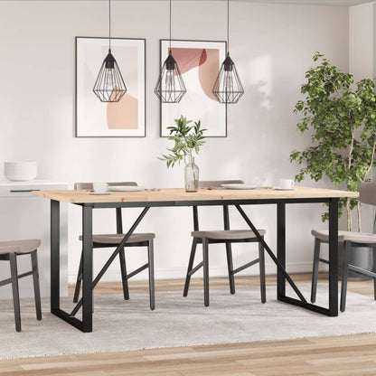 Tavolo da Pranzo Telaio a O 180x90x75,5 cm Legno Pino e Acciaio | homemem39