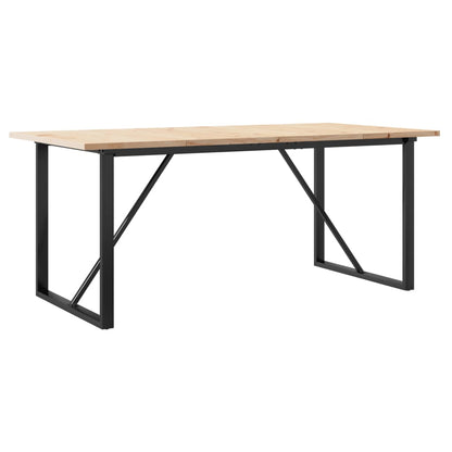 Tavolo da Pranzo Telaio a O 180x90x75,5 cm Legno Pino e Acciaio | homemem39