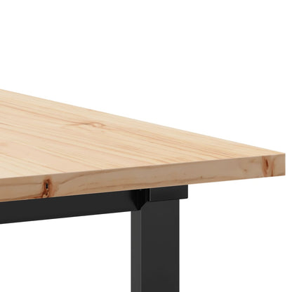 Tavolo da Pranzo Telaio a O 180x90x75,5 cm Legno Pino e Acciaio | homemem39