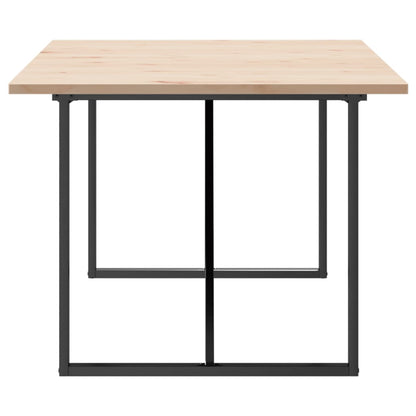 Tavolo Pranzo Telaio a O 200x100x75,5 cm Legno Pino e Acciaio | homemem39