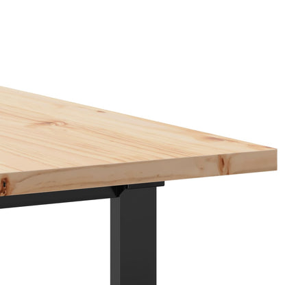 Tavolo Pranzo Telaio a O 200x100x75,5 cm Legno Pino e Acciaio | homemem39