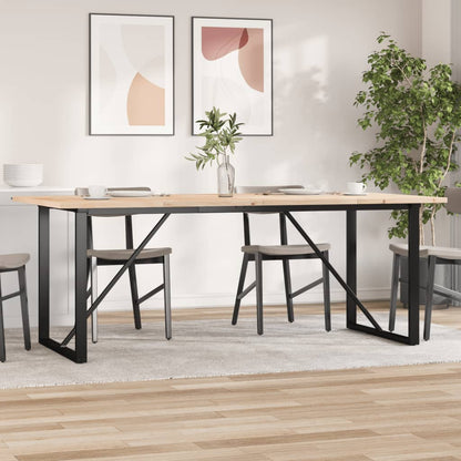 Tavolo Pranzo Telaio a O 200x100x75,5 cm Legno Pino e Acciaio | homemem39