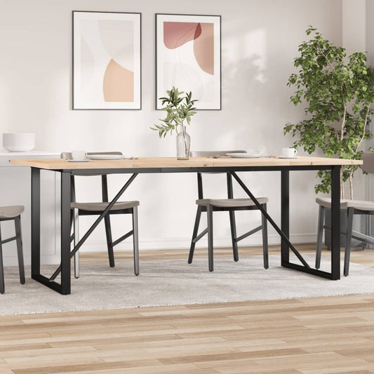Tavolo Pranzo Telaio a O 200x100x75,5 cm Legno Pino e Acciaio | homemem39