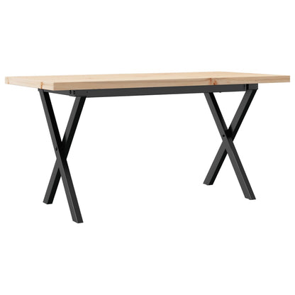 Tavolino Salotto Telaio a X 90x40x45,5 cm Legno Pino e Acciaio | homemem39