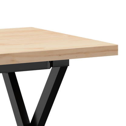 Tavolino Salotto Telaio a X 90x40x45,5 cm Legno Pino e Acciaio | homemem39