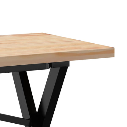 Tavolino Salotto Telaio a X 160x40x45,5 cm Legno Pino e Acciaio | homemem39