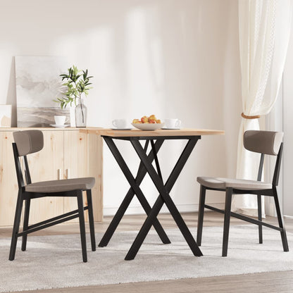 Tavolo da Pranzo Telaio a X 60x60x75,5 cm Legno Pino e Acciaio | homemem39
