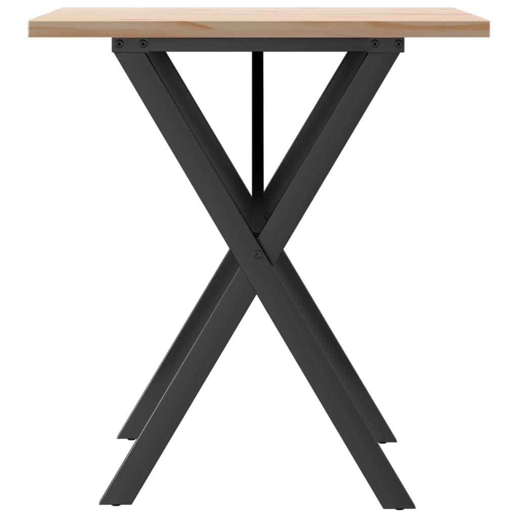 Tavolo da Pranzo Telaio a X 60x60x75,5 cm Legno Pino e Acciaio | homemem39