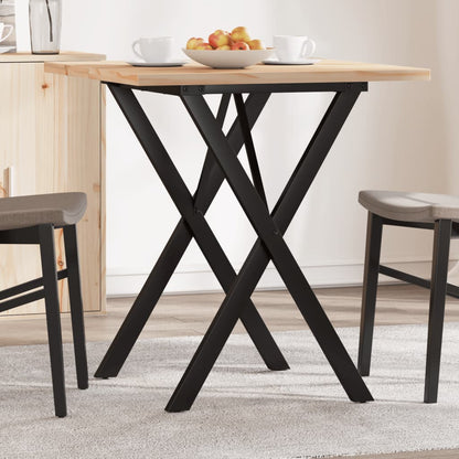 Tavolo da Pranzo Telaio a X 60x60x75,5 cm Legno Pino e Acciaio | homemem39
