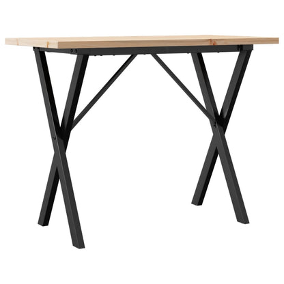 Tavolo da Pranzo Telaio a X 100x50x75,5 cm Legno Pino e Acciaio | homemem39