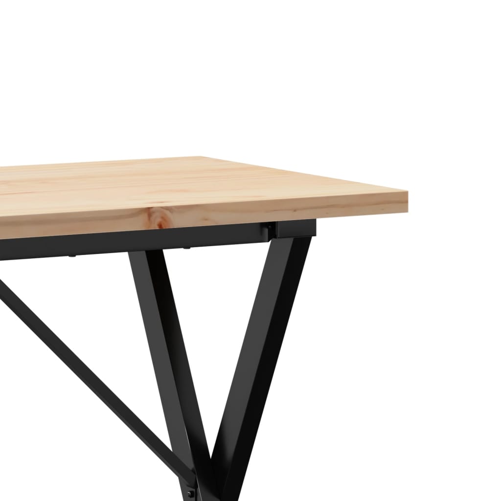 Tavolo da Pranzo Telaio a X 100x50x75,5 cm Legno Pino e Acciaio | homemem39