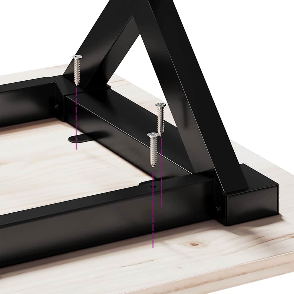 Tavolo da Pranzo Telaio a X 140x80x75,5 cm Legno Pino e Acciaio | homemem39