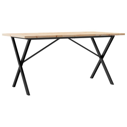 Tavolo da Pranzo Telaio a X 160x80x75,5 cm Legno Pino e Acciaio | homemem39
