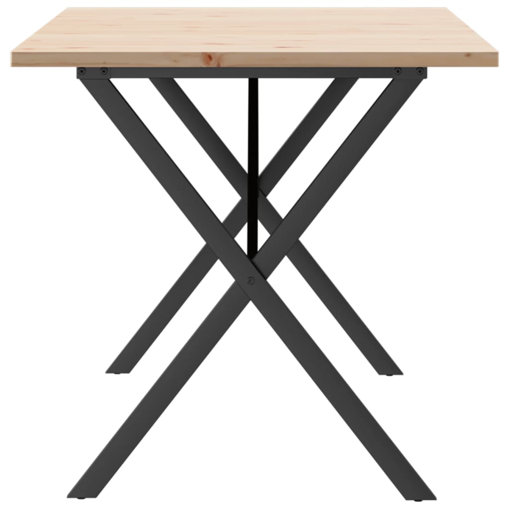 Tavolo da Pranzo Telaio a X 160x80x75,5 cm Legno Pino e Acciaio | homemem39