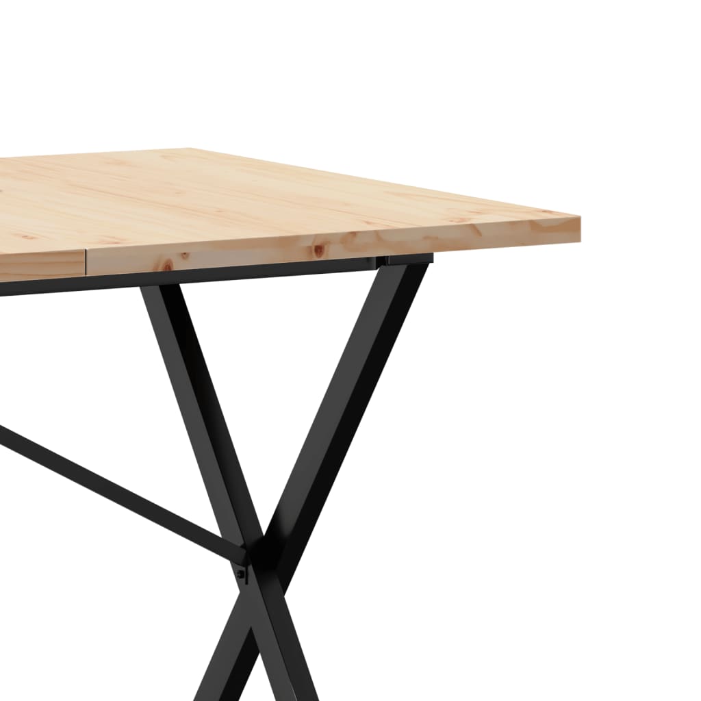 Tavolo da Pranzo Telaio a X 160x80x75,5 cm Legno Pino e Acciaio | homemem39