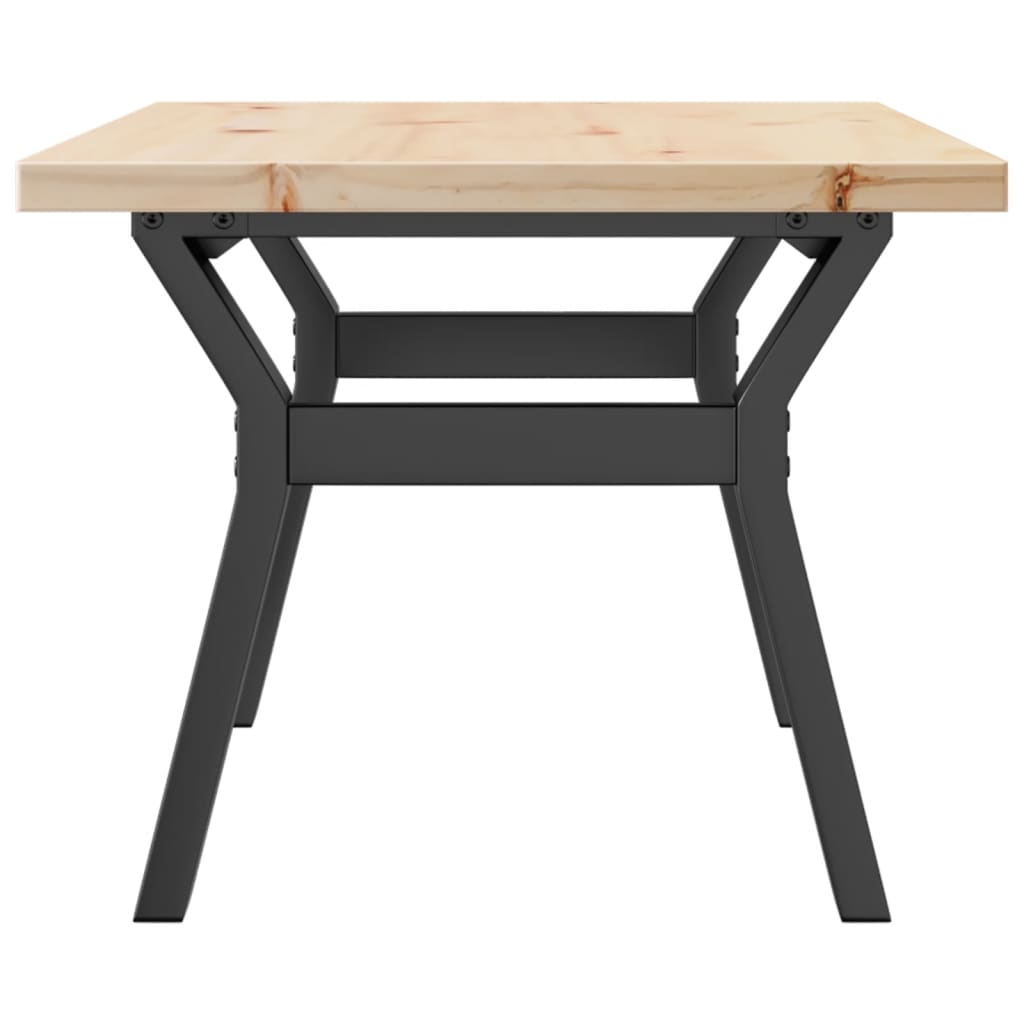 Tavolino Salotto Telaio a Y 80x50x40,5 cm Legno Pino e Acciaio | homemem39