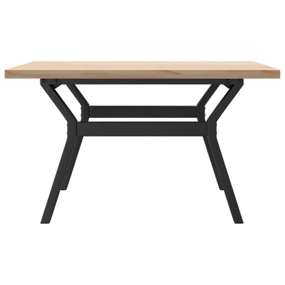 Tavolino Salotto Telaio a Y 80x80x45,5cm Legno Pino e Acciaio | homemem39