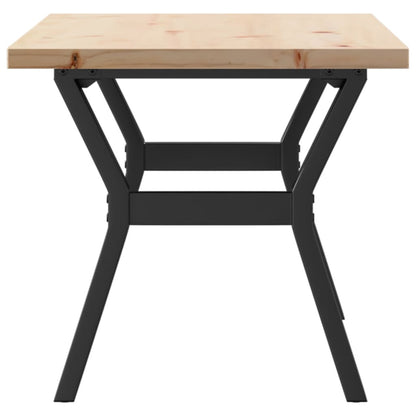 Tavolino Salotto Telaio a Y 100x50x45,5 cm Legno Pino e Acciaio | homemem39