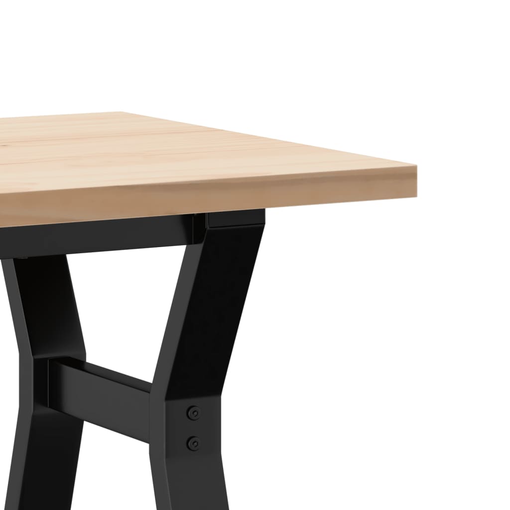 Tavolino Salotto Telaio a Y 100x50x45,5 cm Legno Pino e Acciaio | homemem39