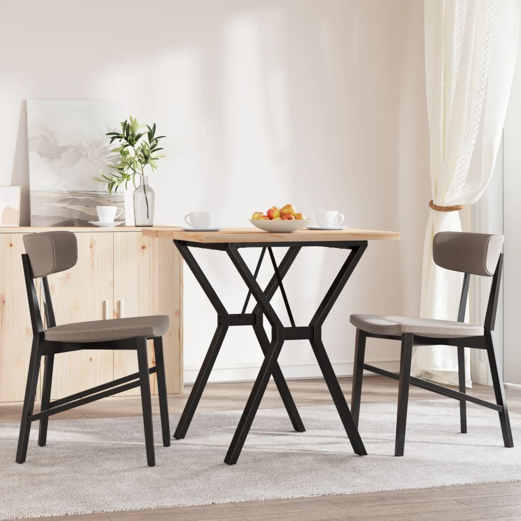 Tavolo da Pranzo Telaio a Y 70x70x75,5 cm Legno Pino e Acciaio | homemem39