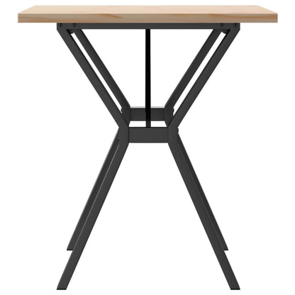 Tavolo da Pranzo Telaio a Y 70x70x75,5 cm Legno Pino e Acciaio | homemem39