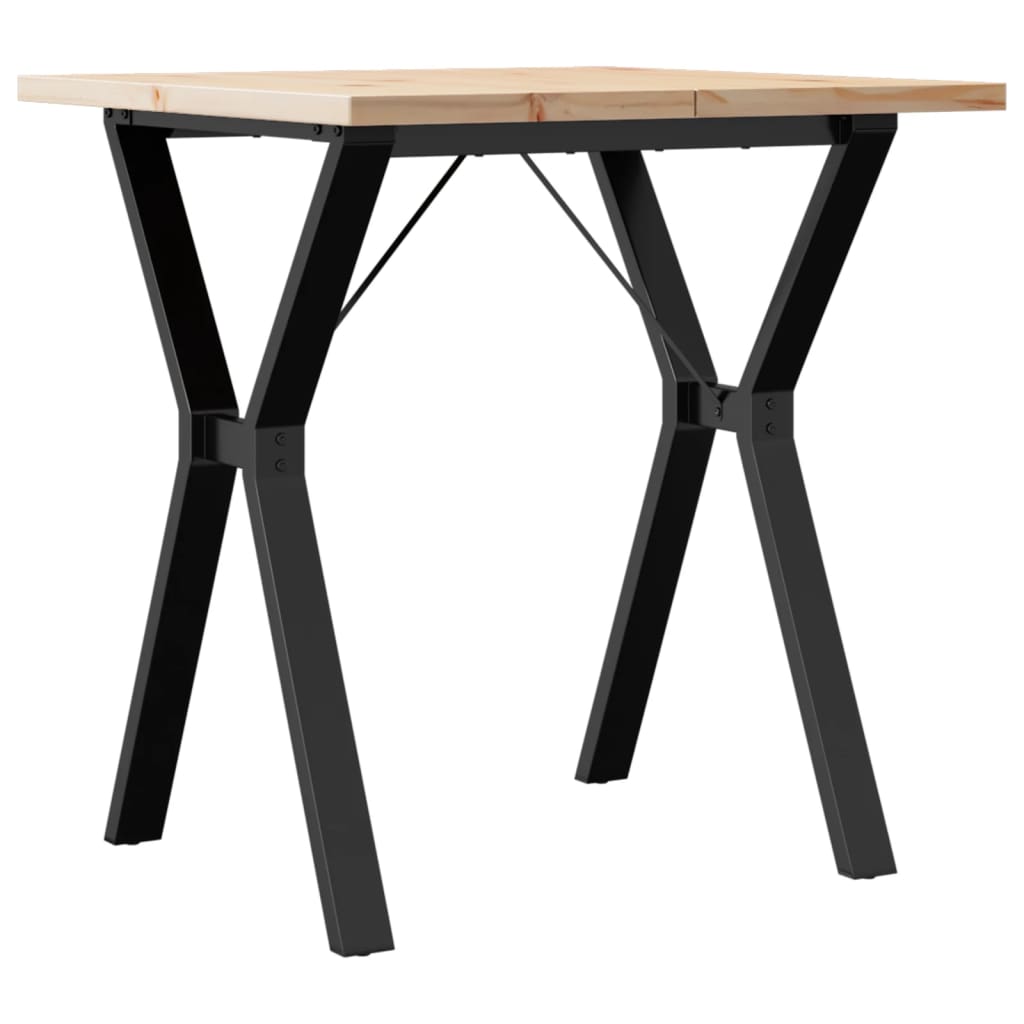 Tavolo da Pranzo Telaio a Y 70x70x75,5 cm Legno Pino e Acciaio | homemem39