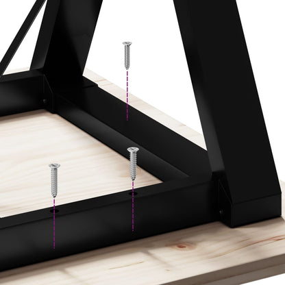 Tavolo da Pranzo Telaio a Y 70x70x75,5 cm Legno Pino e Acciaio | homemem39