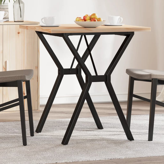 Tavolo da Pranzo Telaio a Y 70x70x75,5 cm Legno Pino e Acciaio | homemem39