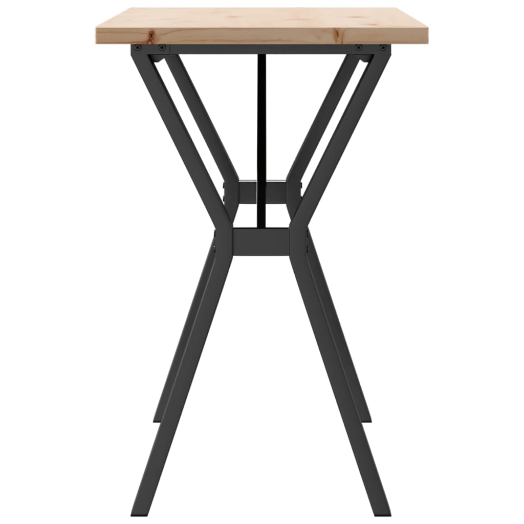 Tavolo da Pranzo Telaio a Y 100x50x75,5 cm Legno Pino e Acciaio | homemem39