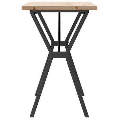 Tavolo da Pranzo Telaio a Y 100x50x75,5 cm Legno Pino e Acciaio | homemem39