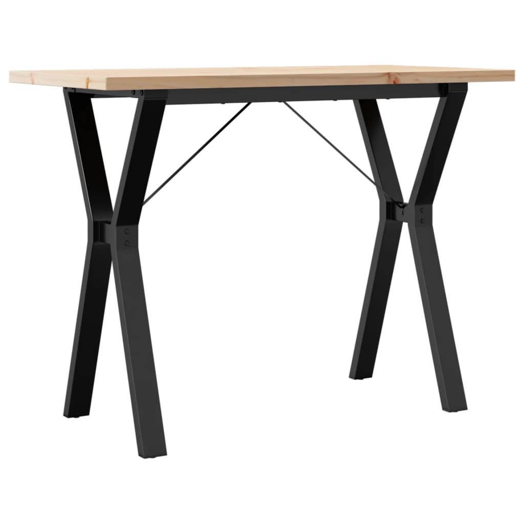 Tavolo da Pranzo Telaio a Y 100x50x75,5 cm Legno Pino e Acciaio | homemem39