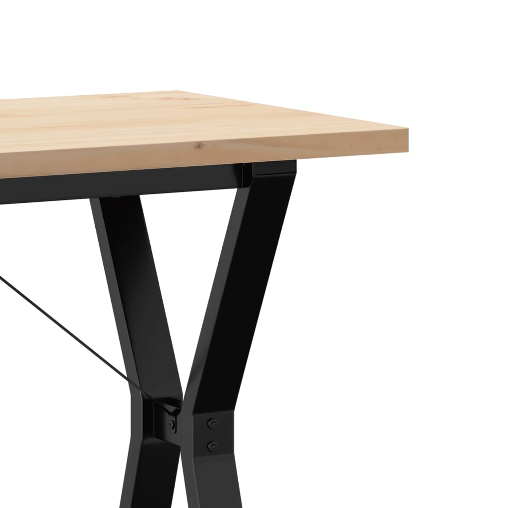 Tavolo da Pranzo Telaio a Y 100x50x75,5 cm Legno Pino e Acciaio | homemem39