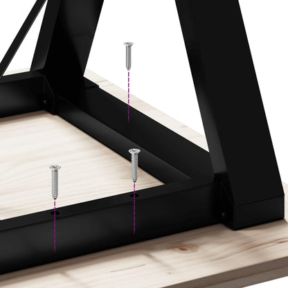 Tavolo da Pranzo Telaio a Y 100x50x75,5 cm Legno Pino e Acciaio | homemem39