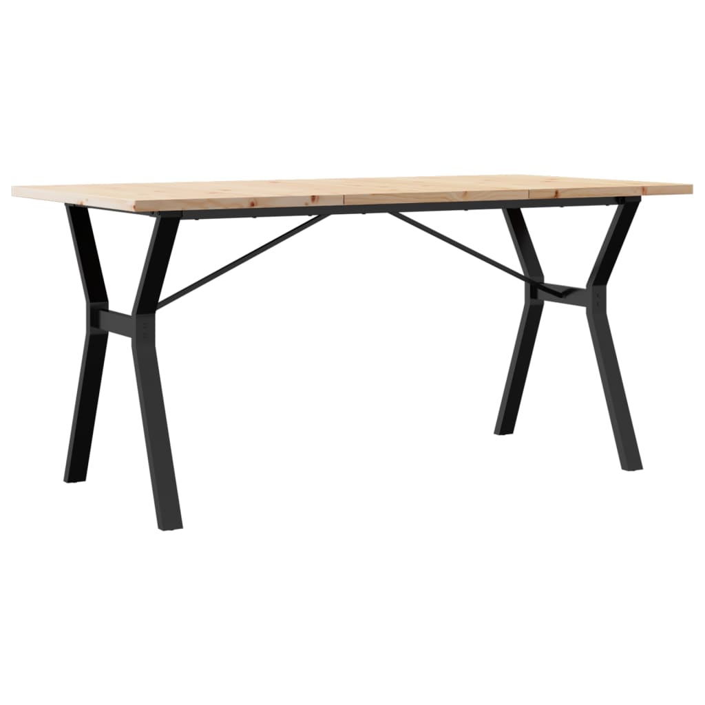 Tavolo da Pranzo Telaio a Y 160x80x75,5 cm Legno Pino e Acciaio | homemem39