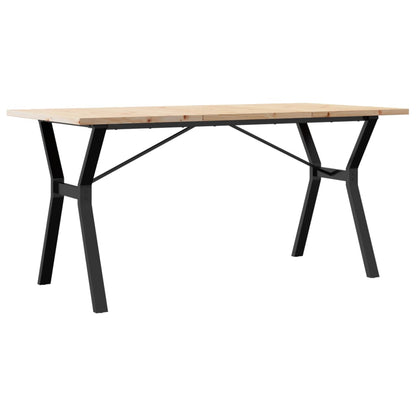 Tavolo da Pranzo Telaio a Y 160x80x75,5 cm Legno Pino e Acciaio | homemem39