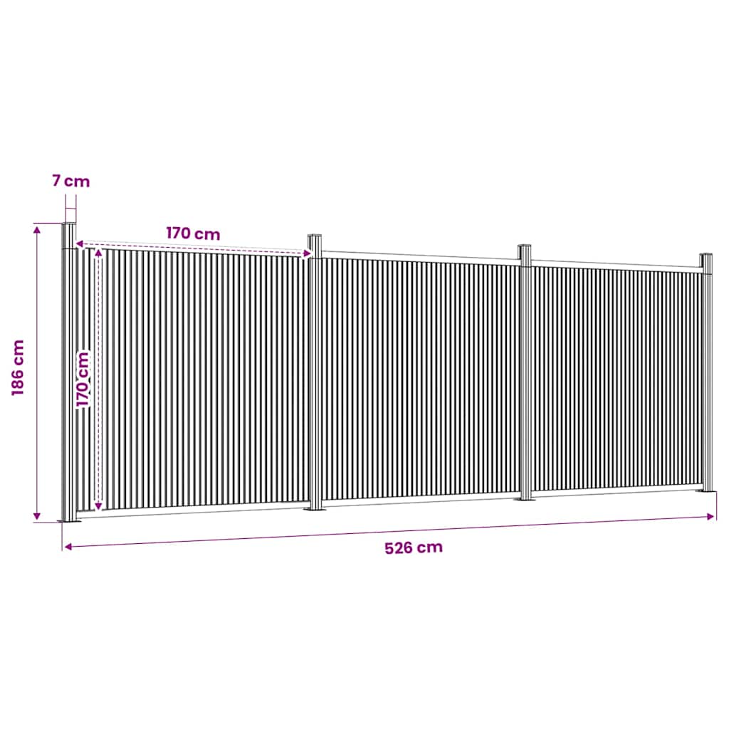 Pannello di Recinzione Marrone 526x186 cm in WPC | homemem39